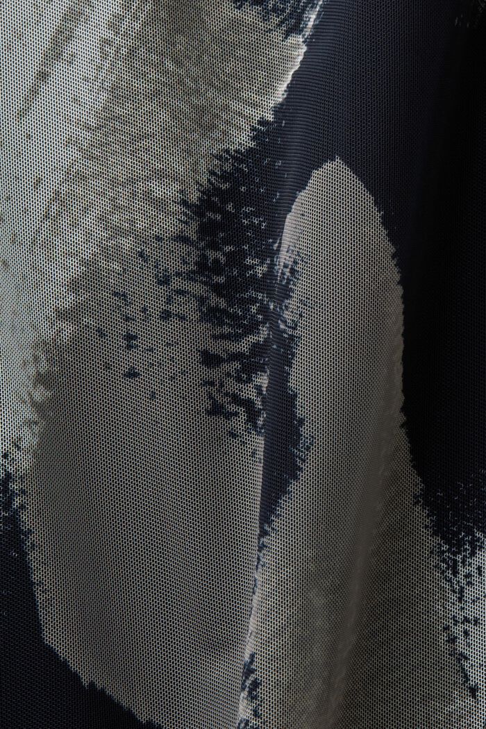 Mönstrad midikjol i mesh, BLACK, detail image number 6