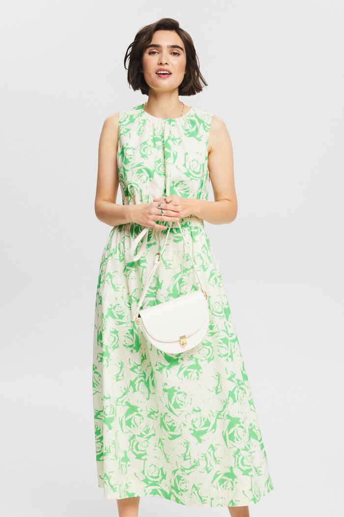 A-linjeformad klänning med tryck, CITRUS GREEN, detail image number 0