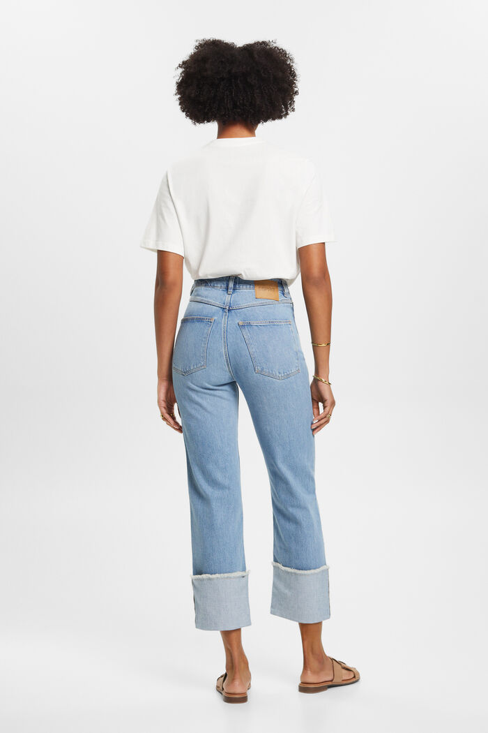 Korta jeans i 80-talsstil med fixerade uppvikta benslut, TENCEL™, BLUE LIGHT WASHED, detail image number 3