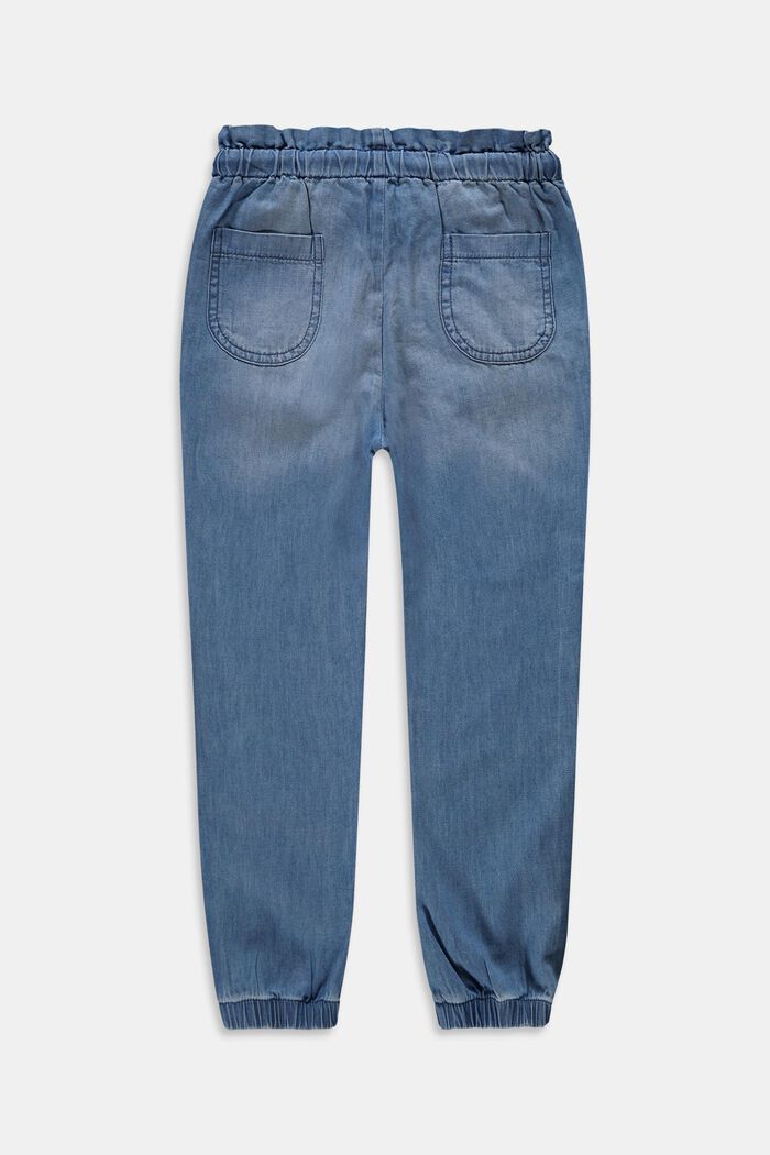 Jeans med dragskolinning, BLUE LIGHT WASHED, detail image number 1