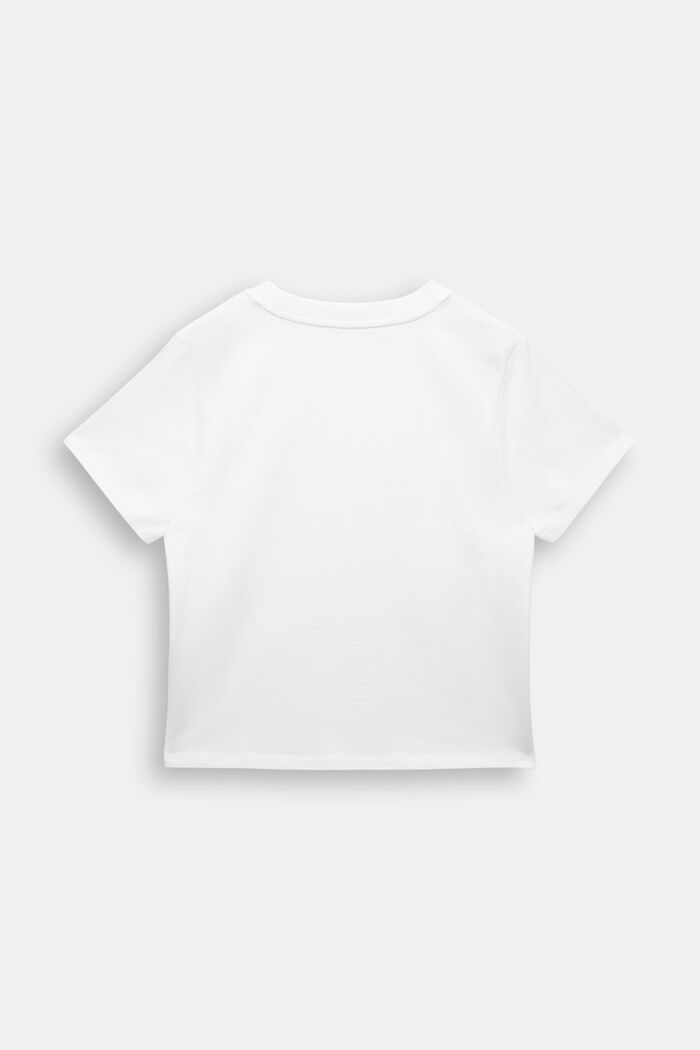 Bomulls-T-shirt med grafiskt tryck, WHITE, detail image number 3