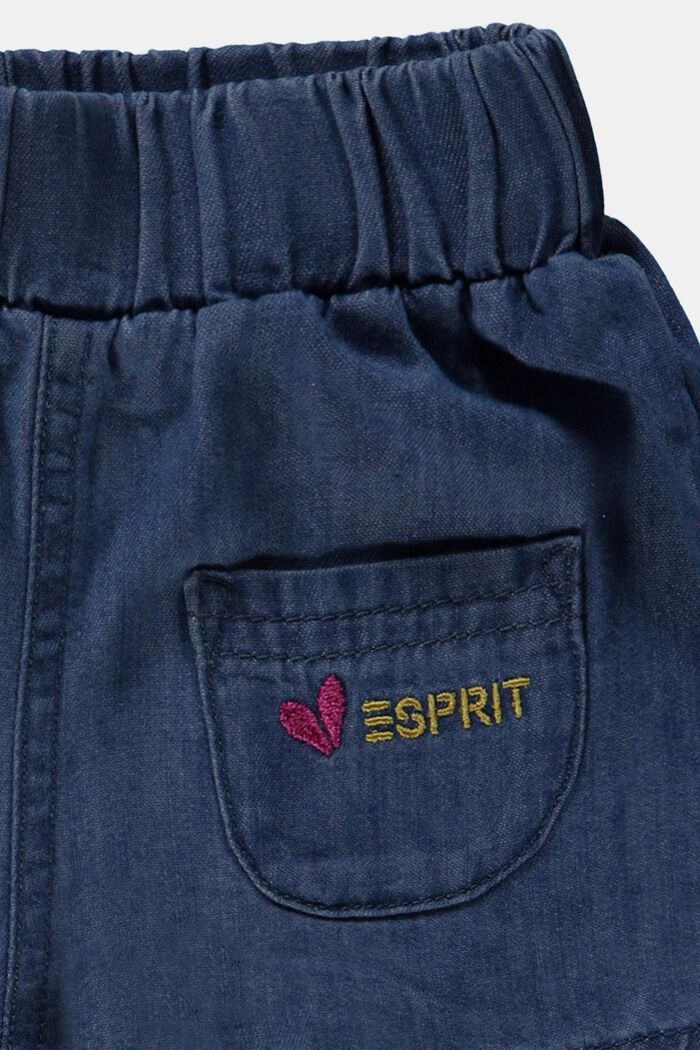 Lätta jeansshorts med resårlinning, BLUE MEDIUM WASHED, detail image number 2