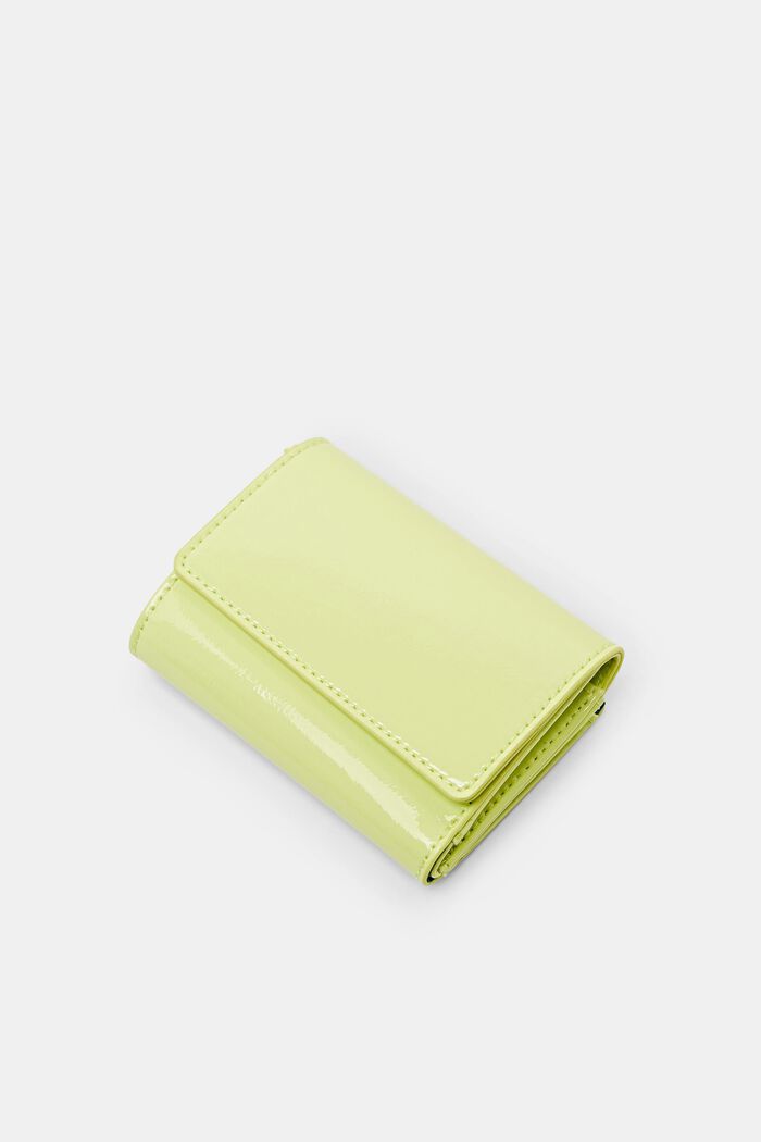 Glansig plånbok med viklock, LIME YELLOW, detail image number 2