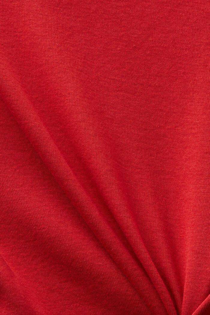 Kortärmad T-shirt i bomull, DARK RED, detail image number 4