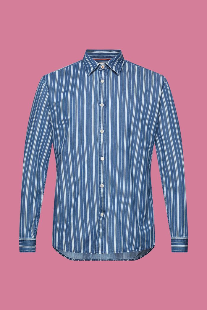 Jeansskjorta med smal passform med ränder, ICE, detail image number 6