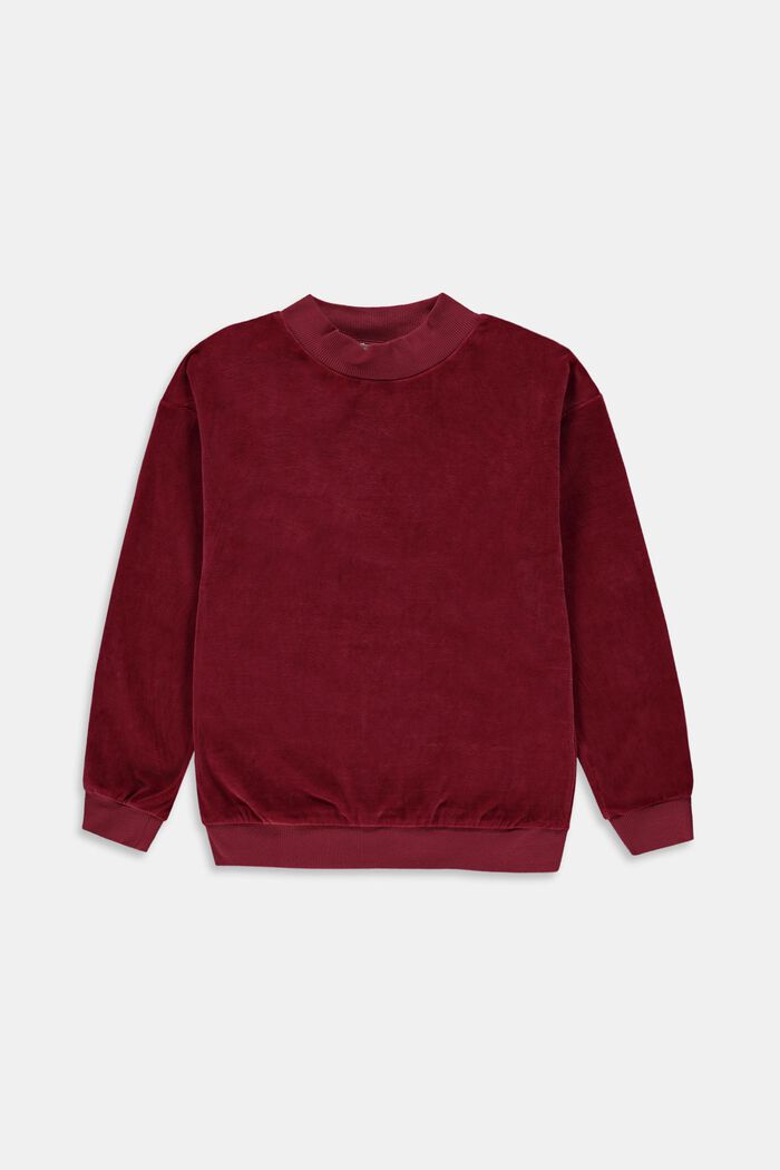 Sweatshirt i sammet, DARK RED, detail image number 0