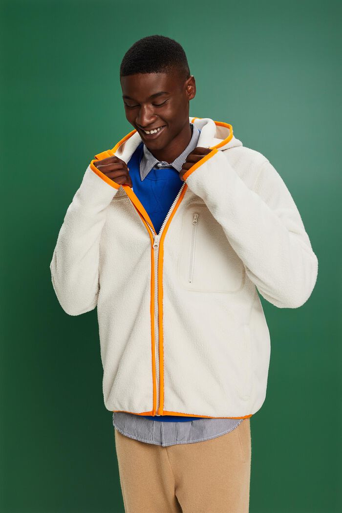 Sweatshirt med logotryck och huva, OFF WHITE, detail image number 1