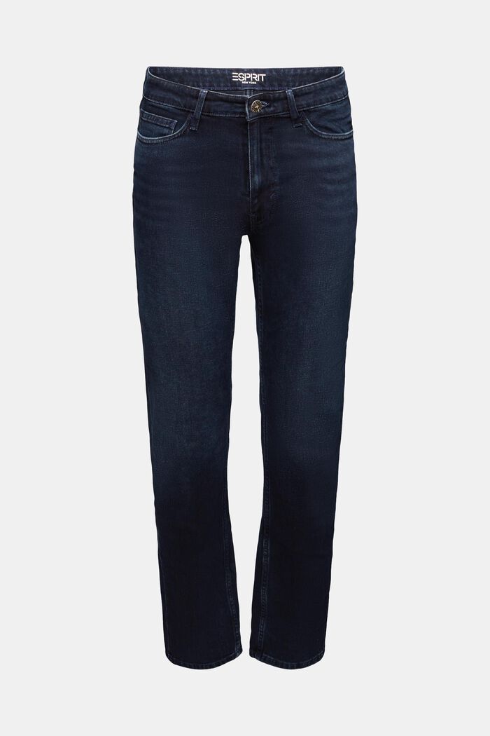 Raka jeans med medelhög midja, BLUE BLACK, detail image number 7