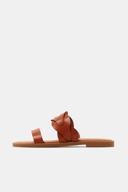 Flätade slip-in sandaler i veganskt läder