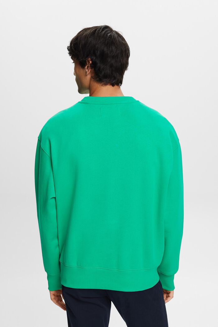 Sweatshirt med logobroderi, GREEN, detail image number 3