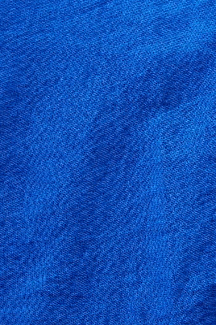 Skjortblus i bomull-linne, BRIGHT BLUE, detail image number 5