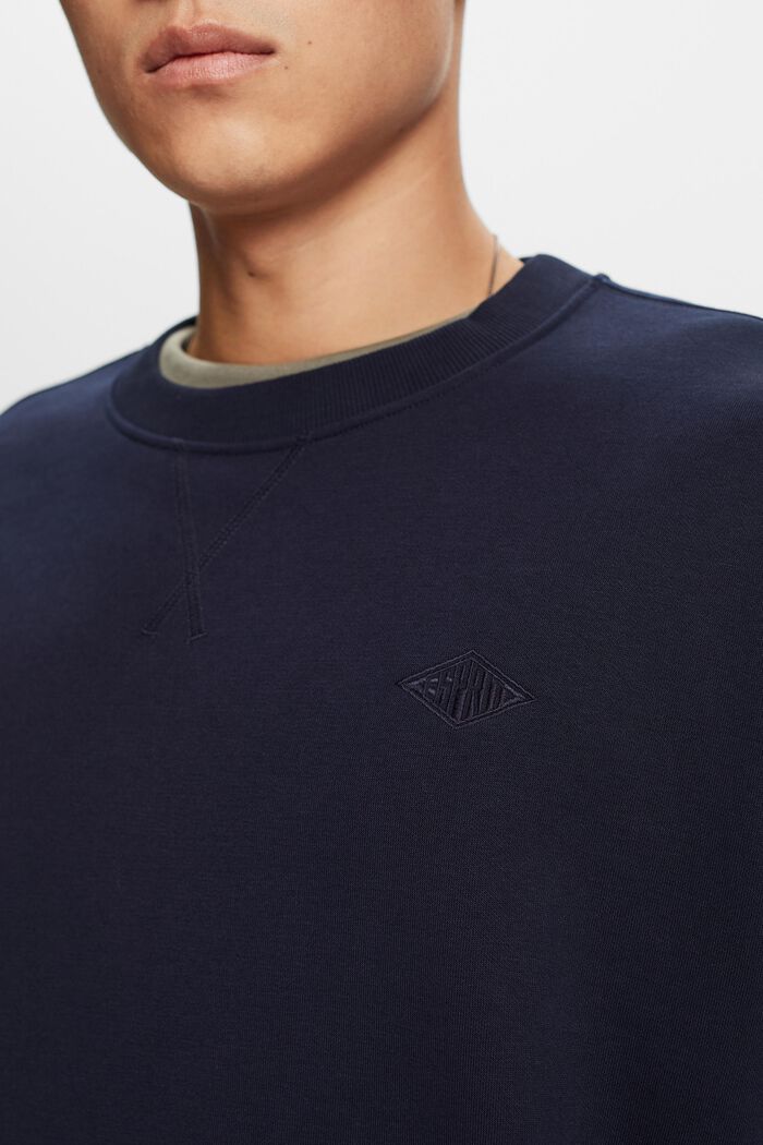 Sweatshirt med logobroderi, NAVY, detail image number 2