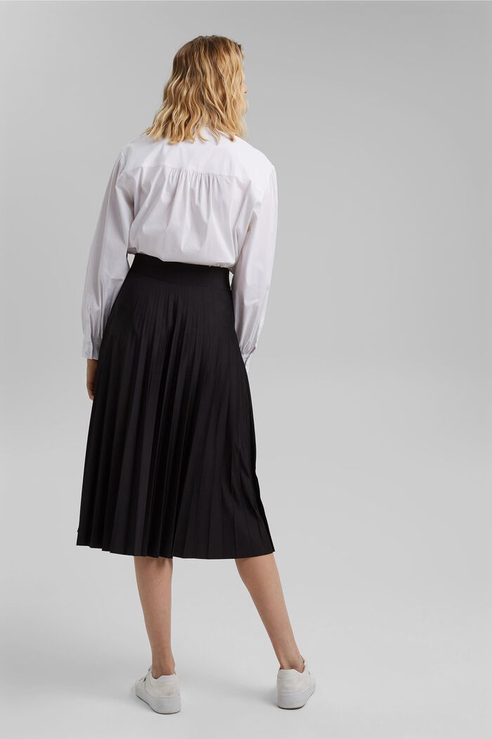 Återvunnet material: plisserad kjol med elastisk linning, BLACK, detail image number 3