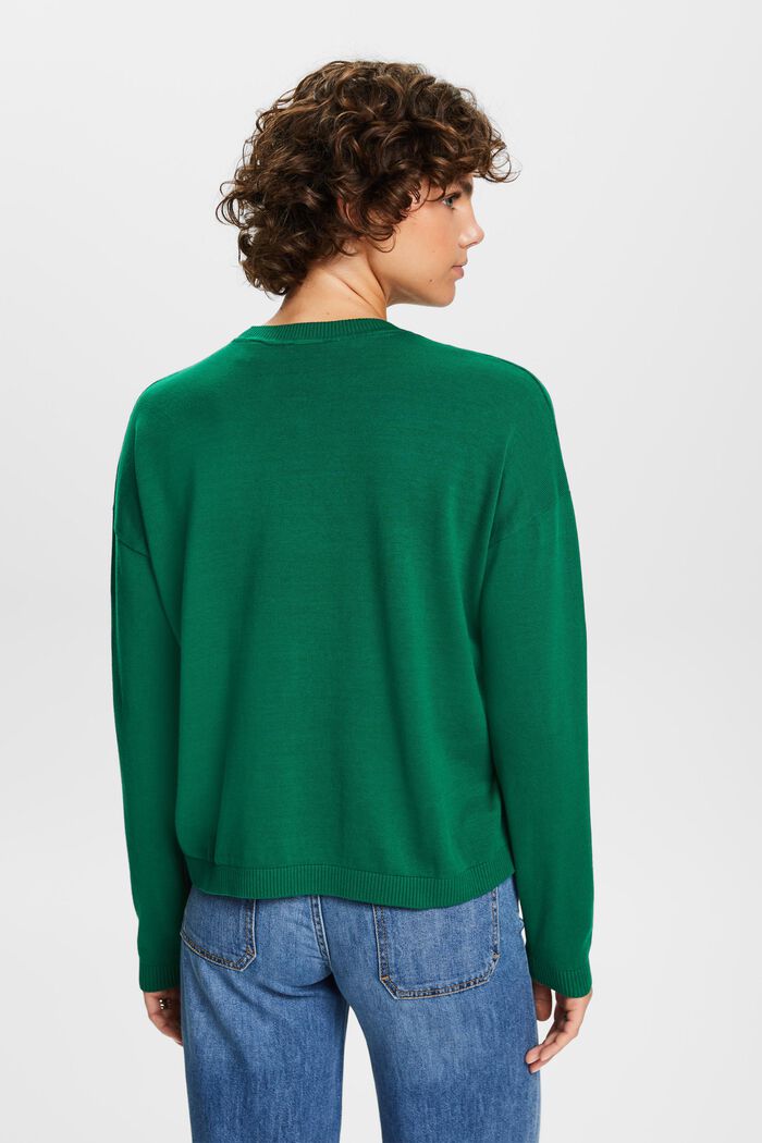 Oversize-tröja, 100% bomull, DARK GREEN, detail image number 3