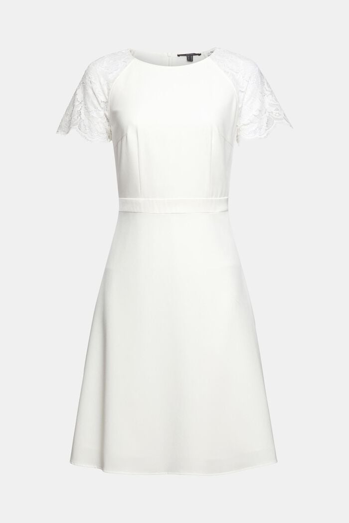 Klänning med spetsärm, OFF WHITE, detail image number 6