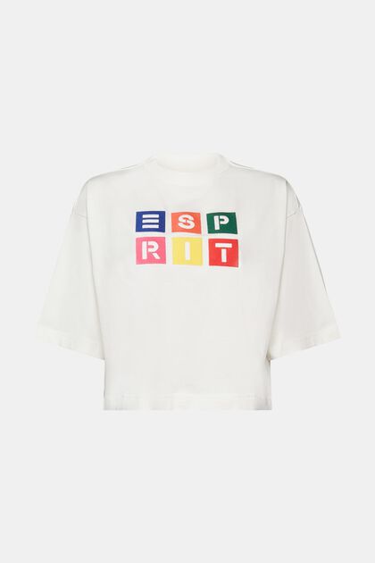 Bomulls-T-shirt med broderad logo
