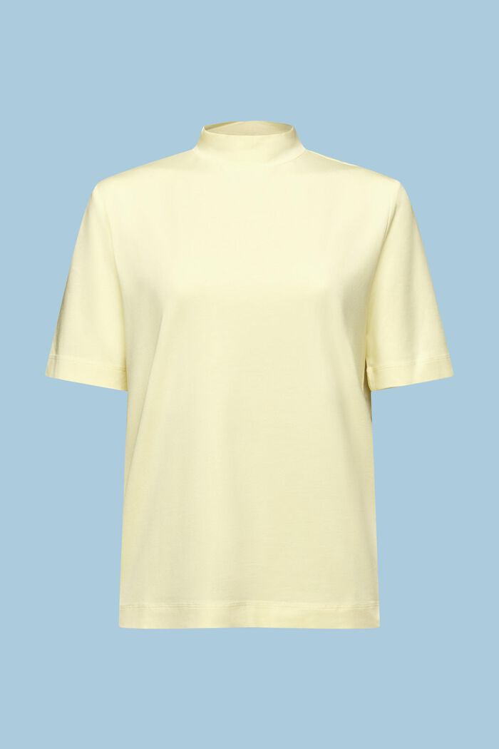 T-shirt i jersey med halvpolokrage, LIME YELLOW, detail image number 6