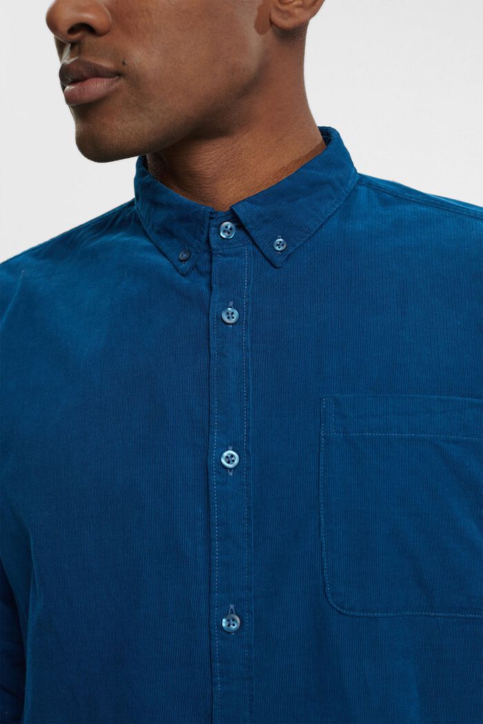 Button down-skjorta i manchester, PETROL BLUE, detail image number 3