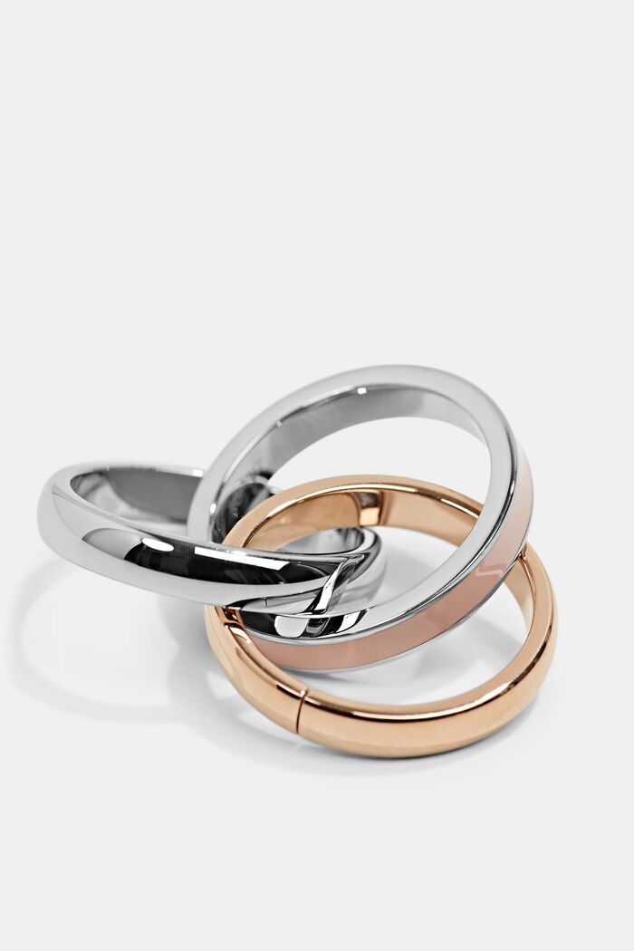 Trio-ring i rostfritt stål, ROSEGOLD BICOLOUR, detail image number 1