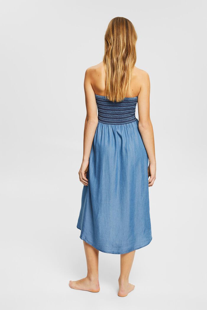 BANDEAU-klänning i denimlook, BLUE, detail image number 1