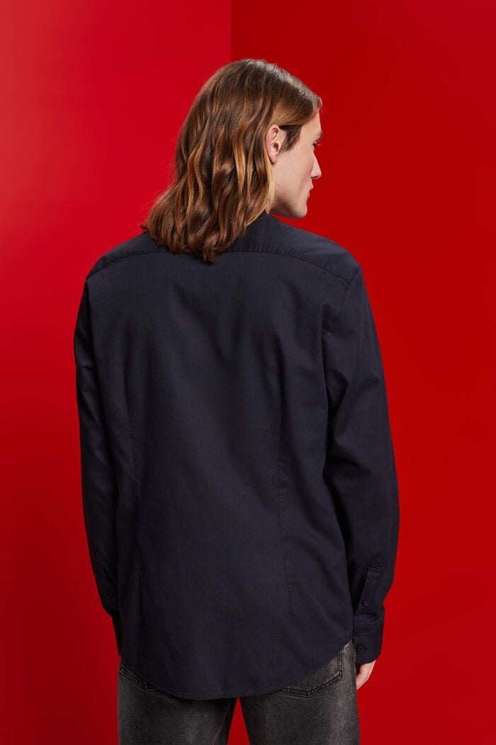 Skjorta med smal passform och ståkrage, BLACK, detail image number 3