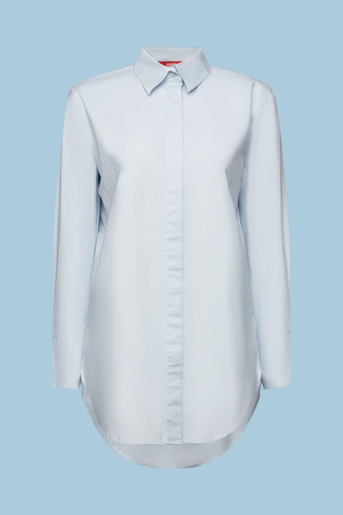 Oversize-skjorta i bomullspoplin, LIGHT BLUE, detail image number 5