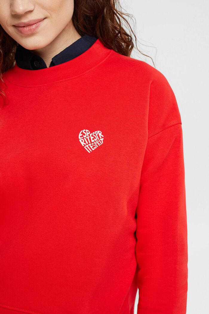 Sweatshirt med logo, RED, detail image number 2