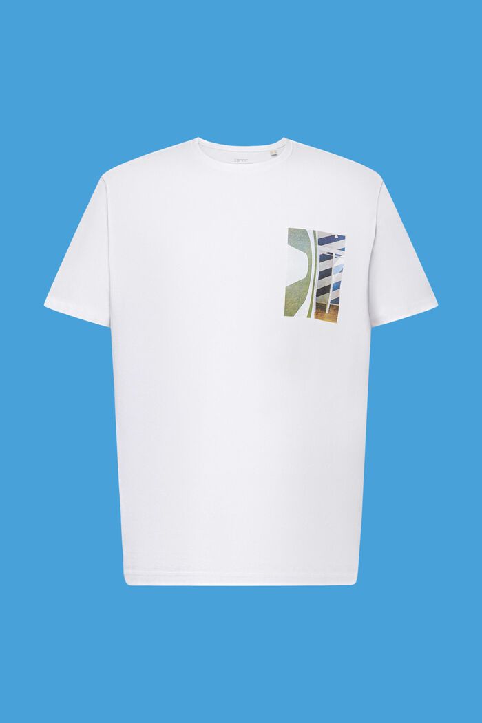 T-shirt med rund ringning, 100 % bomull, WHITE, detail image number 6