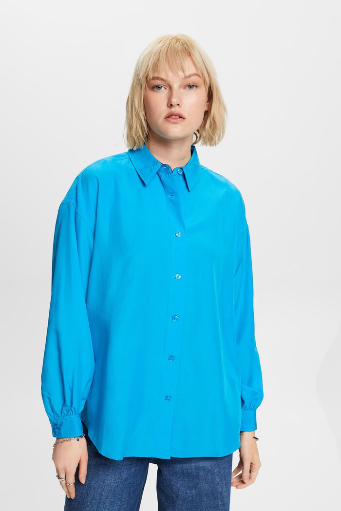 Skjortblus i oversizemodell, BLUE, detail image number 0