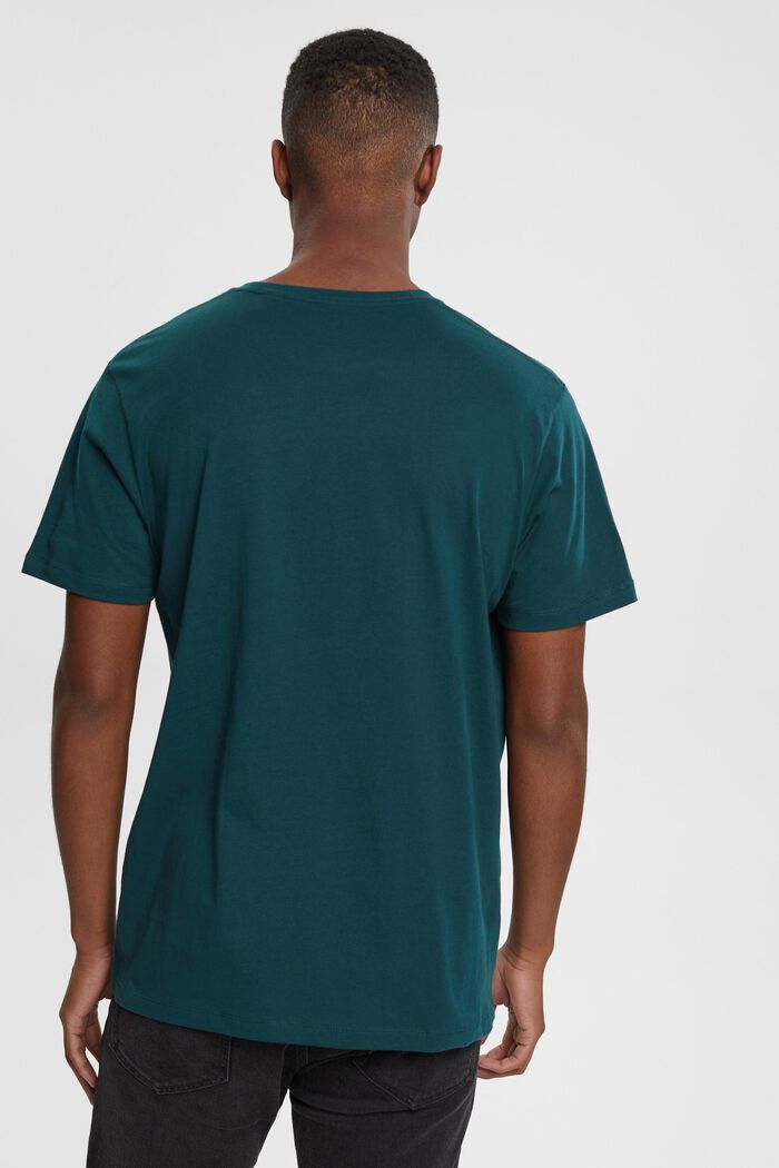 T-shirt med tryck på bröstet, DARK TEAL GREEN, detail image number 3