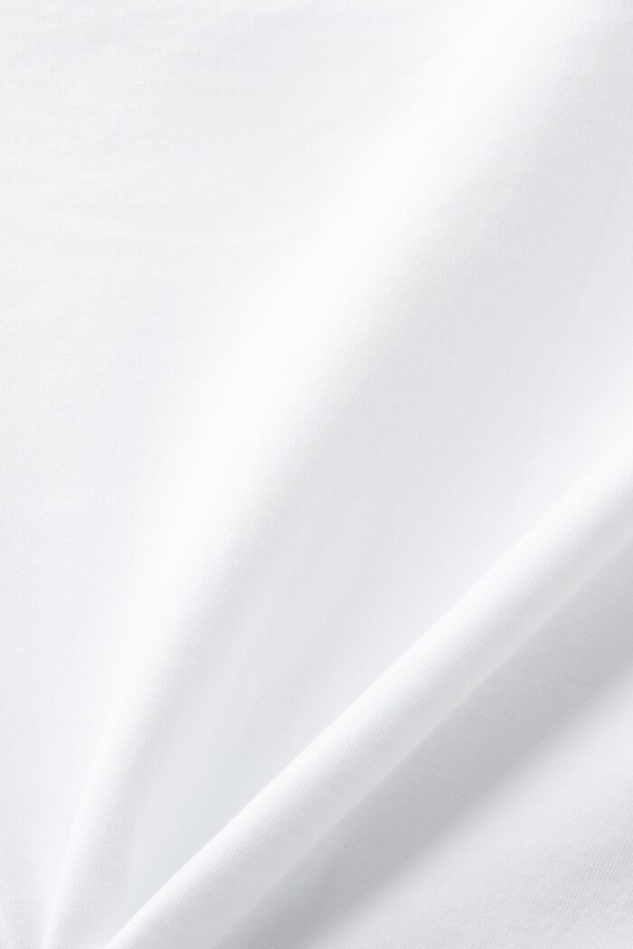 T-shirt i pimabomull av jersey med rund ringning, WHITE, detail image number 5