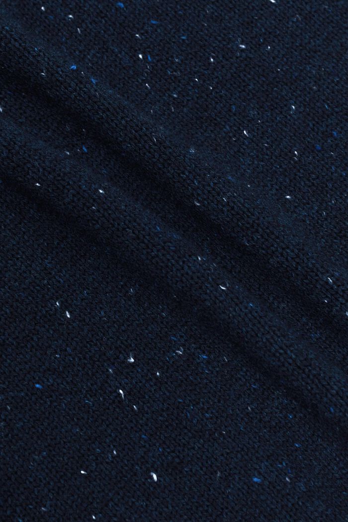 Rundringad tröja med tweedeffekt, PETROL BLUE, detail image number 5