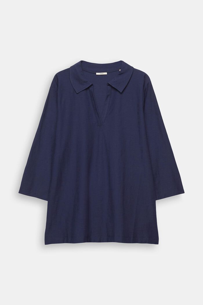 CURVY Topp med polokrage, NAVY, overview