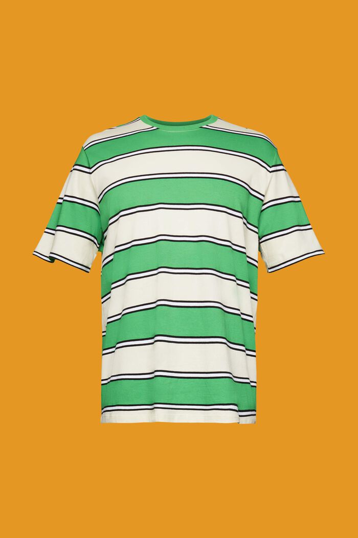 Randig T-shirt i hållbar bomull, GREEN, detail image number 6