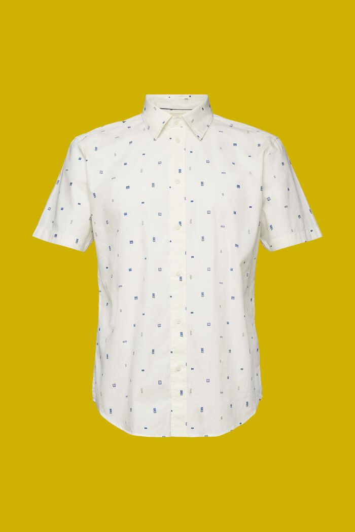 Mönstrad kortärmad skjorta, 100 % bomull, ICE, detail image number 6