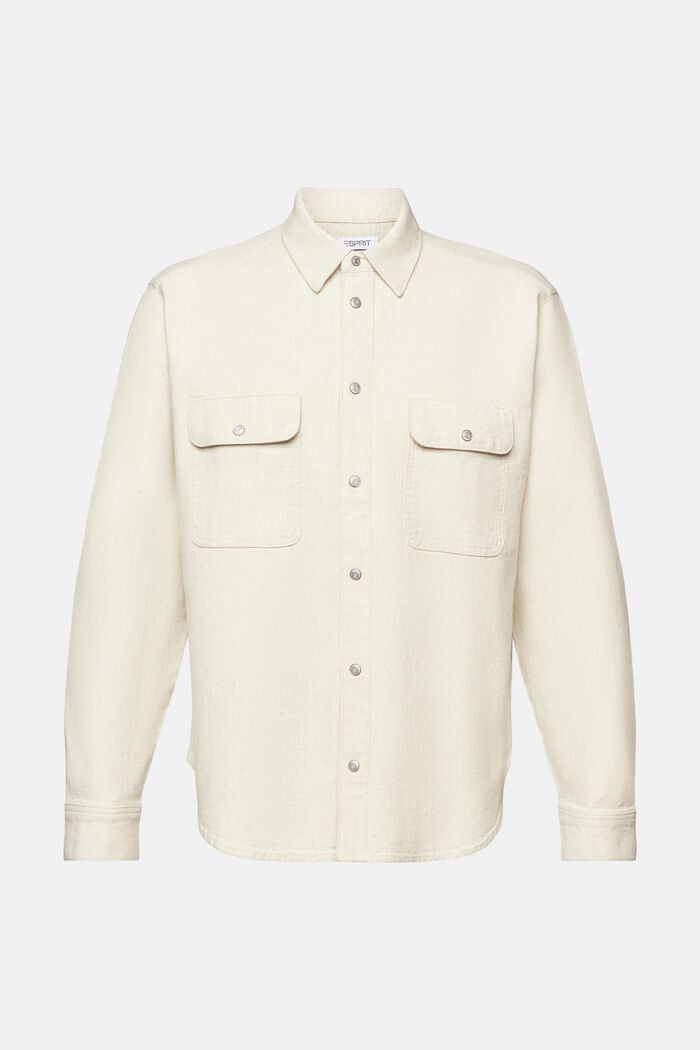 Långärmad skjortjacka i utilitystil, OFF WHITE, detail image number 6