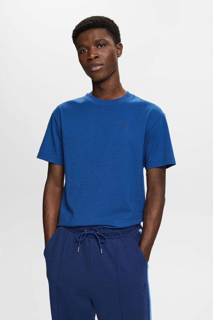 T-shirt i bomull med delfintryck, BRIGHT BLUE, detail image number 0