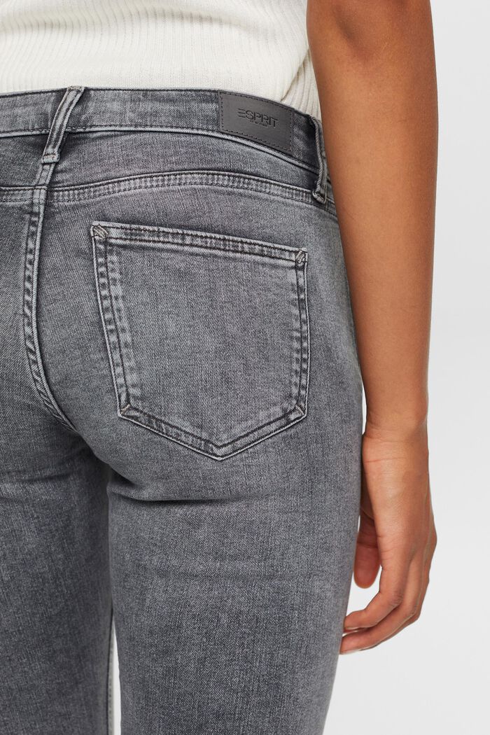 Mid-rise slim jeans, GREY MEDIUM WASHED, detail image number 4