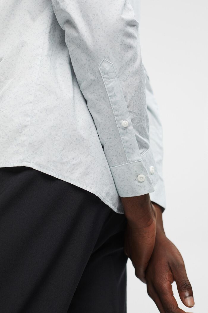 Mönstrad bomullsskjorta i slim fit, WHITE, detail image number 4