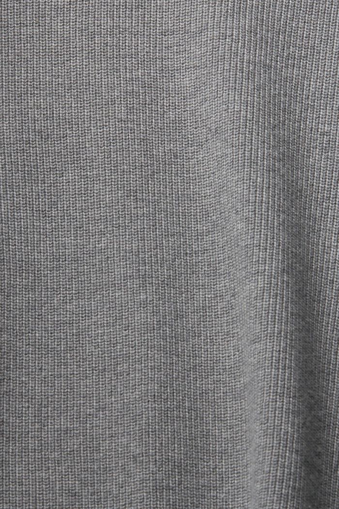 Ribbad tröja med halvpolokrage, MEDIUM GREY, detail image number 1