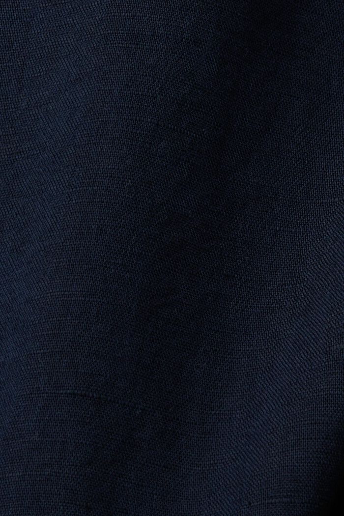 Button down-skjorta i blandad bomull och linne, NAVY, detail image number 5