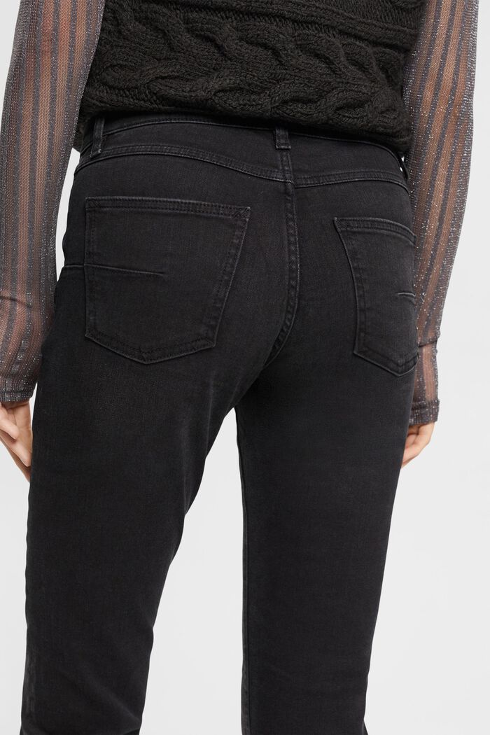 Raka jeans med medelhög midja, BLACK DARK WASHED, detail image number 2