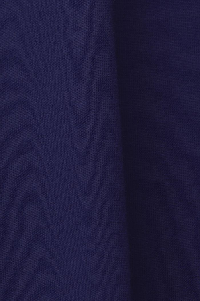 T-shirt med rund ringning och tryck, 100 % bomull, DARK BLUE, detail image number 5