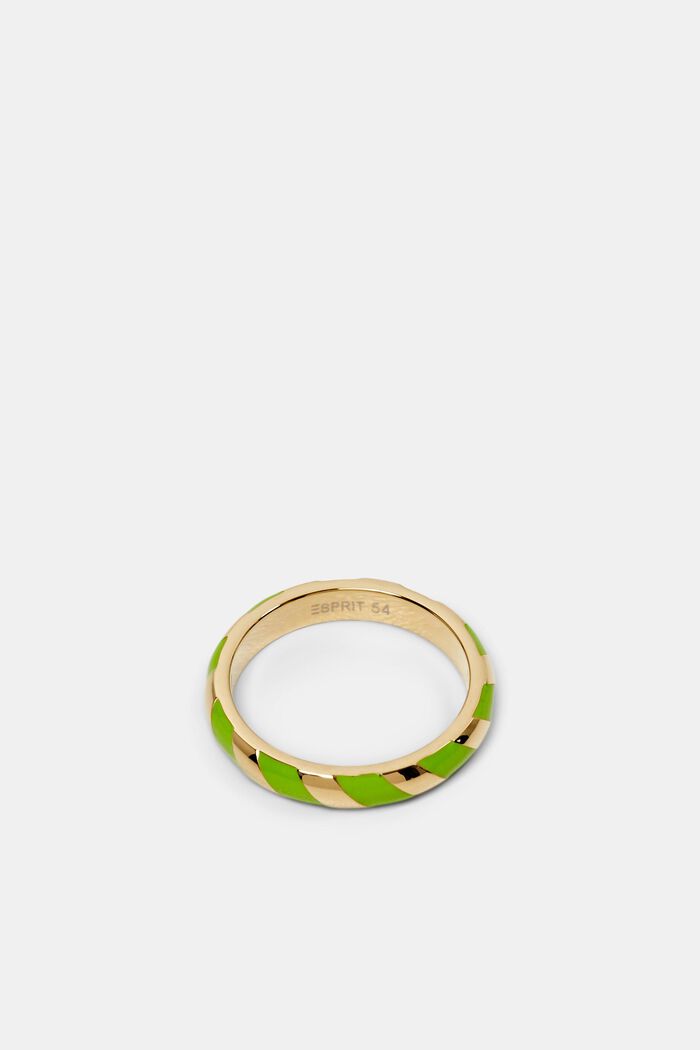 Tvåfärgad ring i rostfritt stål, LIGHT GREEN, detail image number 0