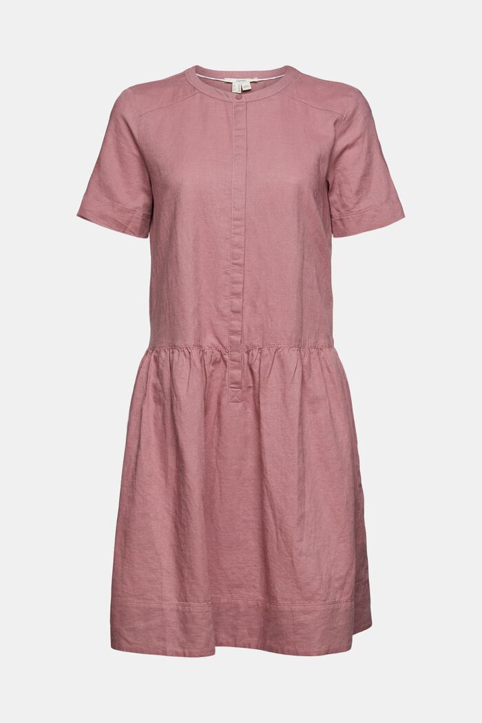 I linnemix: klänning med knappslå, MAUVE, detail image number 5