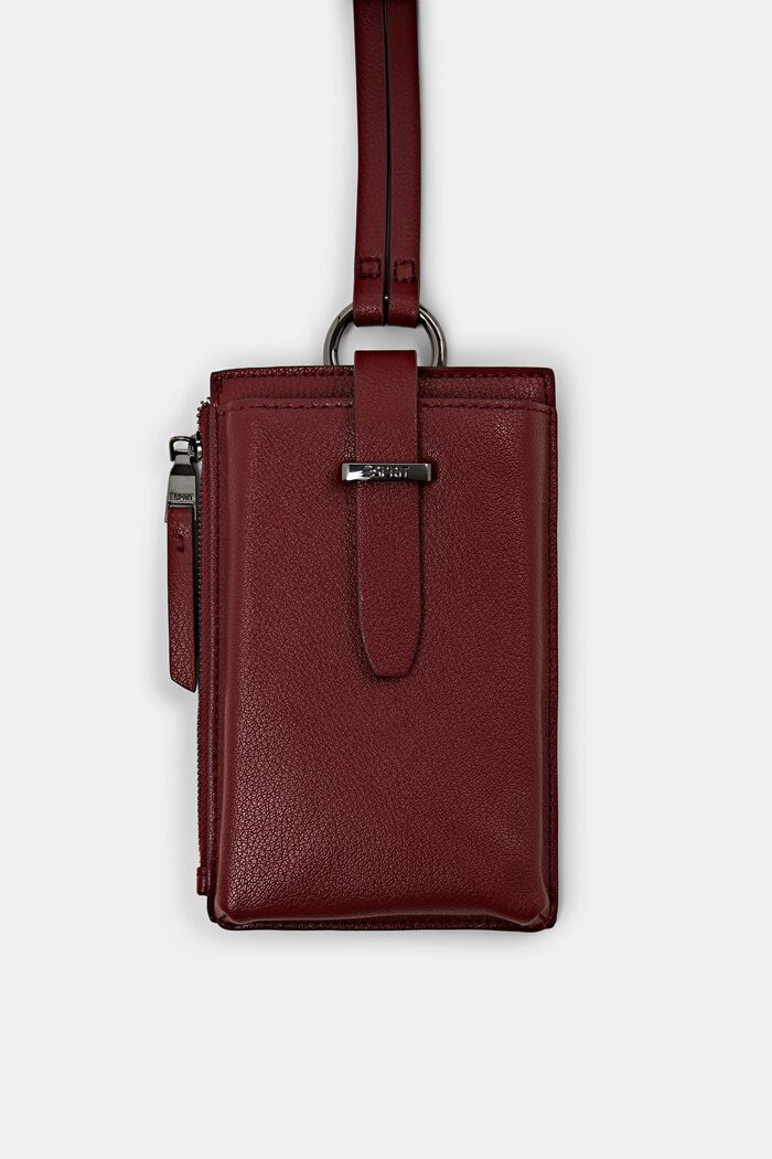 Smartphone-väska i skinnlook, GARNET RED, detail image number 0
