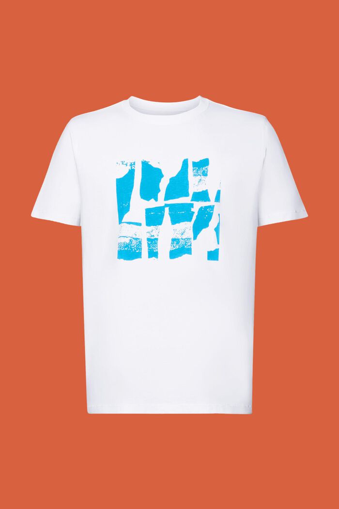 T-shirt med tryck fram, 100% bomull, WHITE, detail image number 7