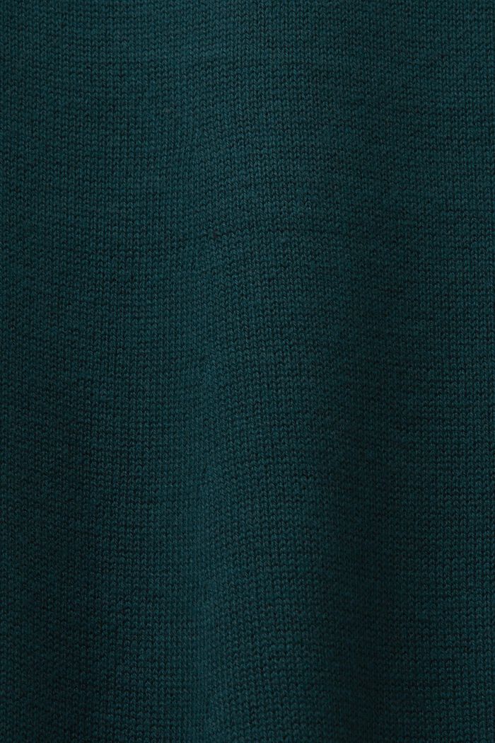 Stickad miniklänning med polokrage, EMERALD GREEN, detail image number 4