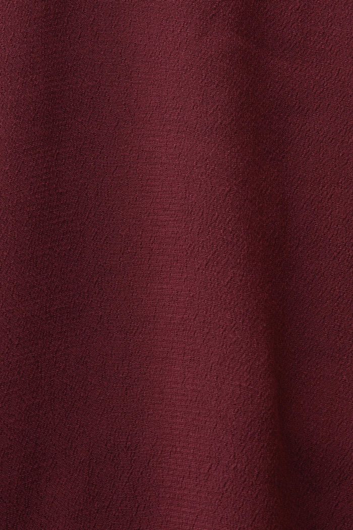 V-ringad blus i chiffong, BORDEAUX RED, detail image number 5