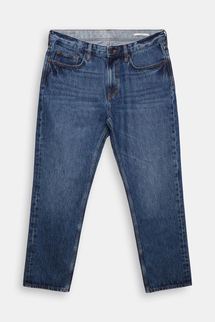 Raka jeans med medelhög midja, BLUE DARK WASHED, detail image number 8